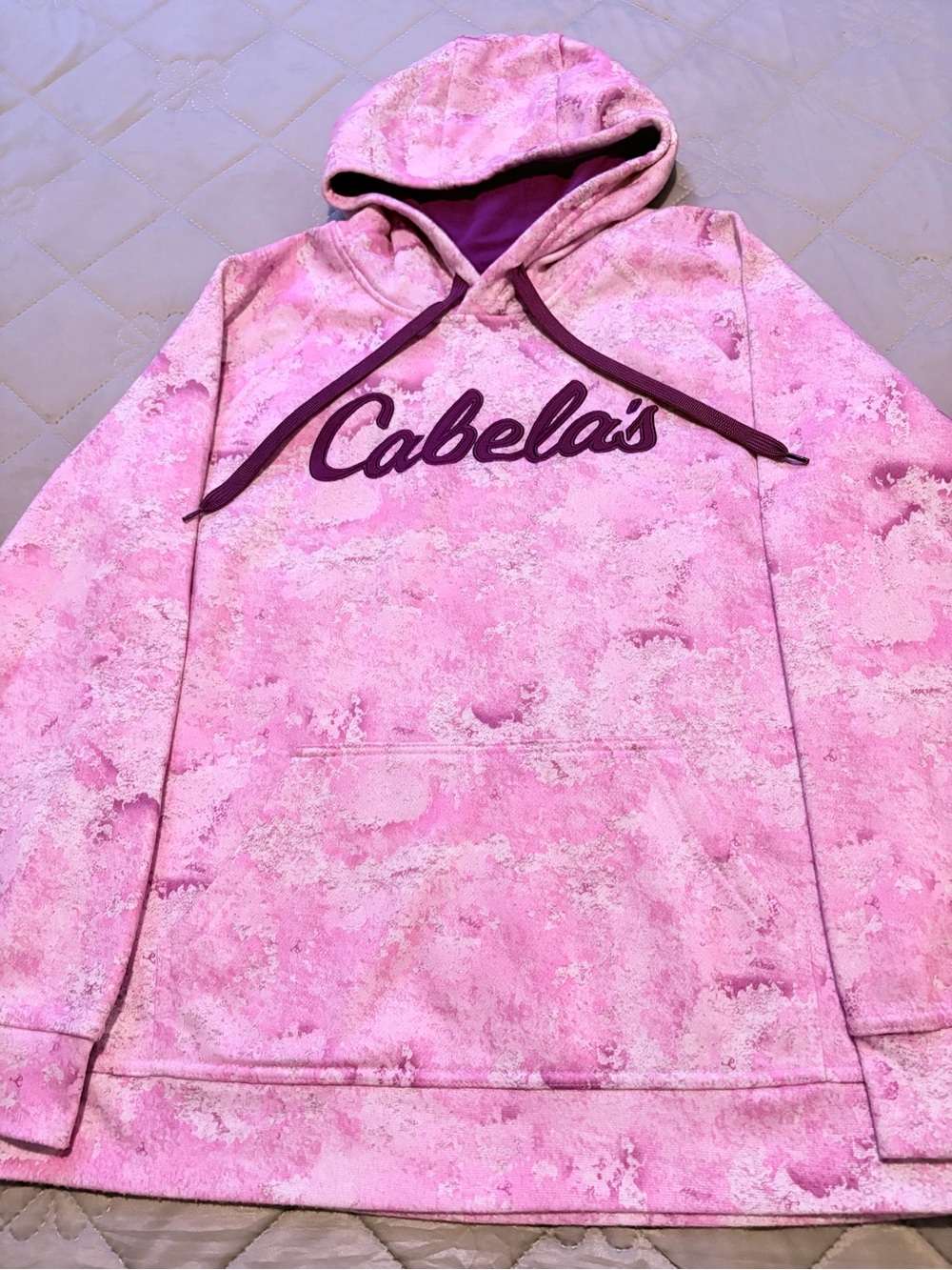 Cabela's Pink Camo Hooded Pullover with Contrast Drawcords